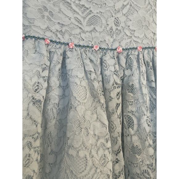 Pippa & Julie Dress Size 6X Light Blue Ivory Lace Tulle Lined Holiday Fancy NEW - Picture 3 of 9